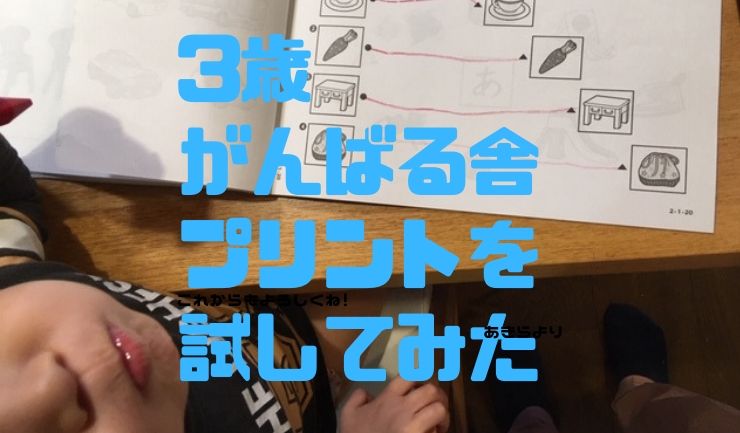 がんばる舎の幼児向けプリントを3歳が試した感想 初月無料 モモ