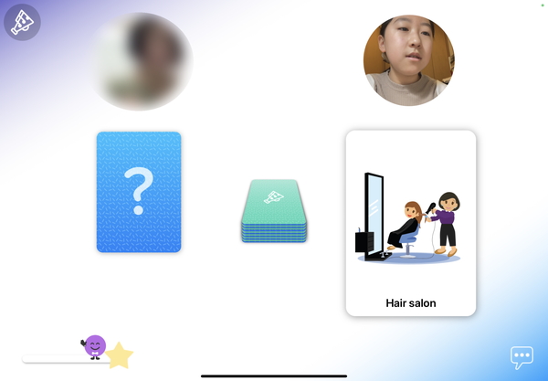 エイゴポップのレッスン画面（カードゲーム）