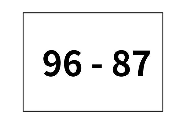 96 - 87
